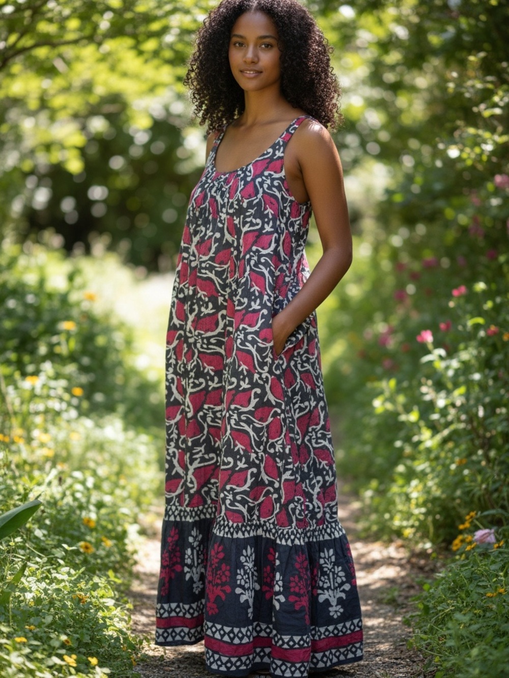 Velvet Graham Spencer Althea 06 Maxi Dress Silk Cotton Boho Pockets NWT S